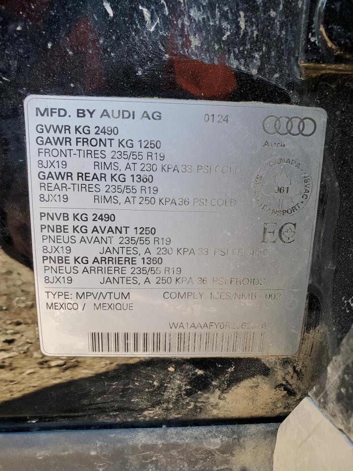 2024 AUDI Q5 KOMFORT 45 VIN:WA1AAAFY0R2062076