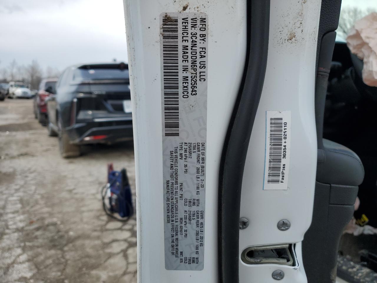 2023 JEEP COMPASS TRAILHAWK VIN:3C4NJDDN6PT525643