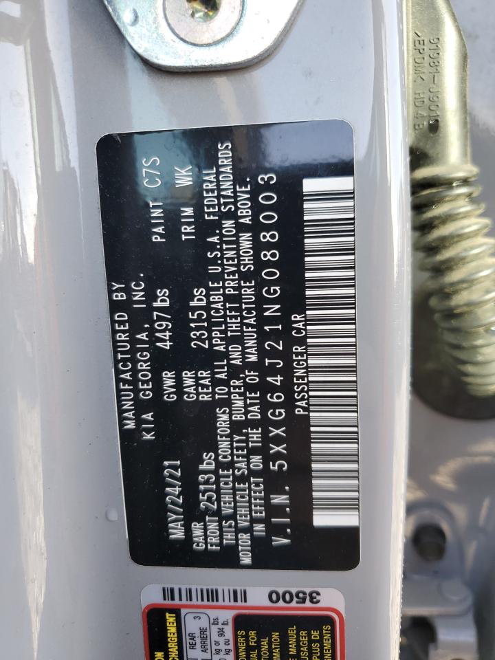 2022 KIA K5 GT LINE VIN:5XXG64J21NG088003