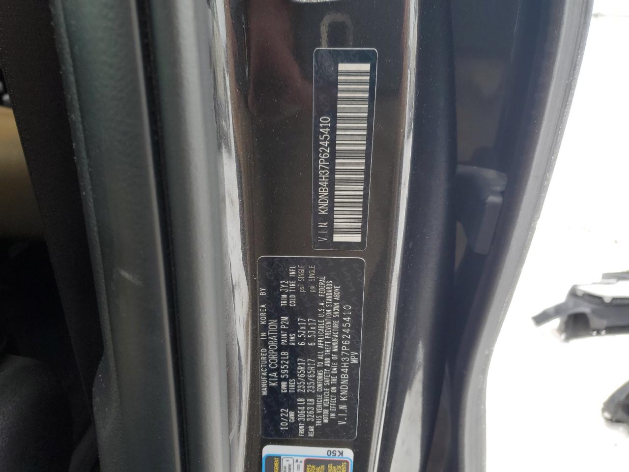 2023 KIA CARNIVAL LX VIN:KNDNB4H37P6245410