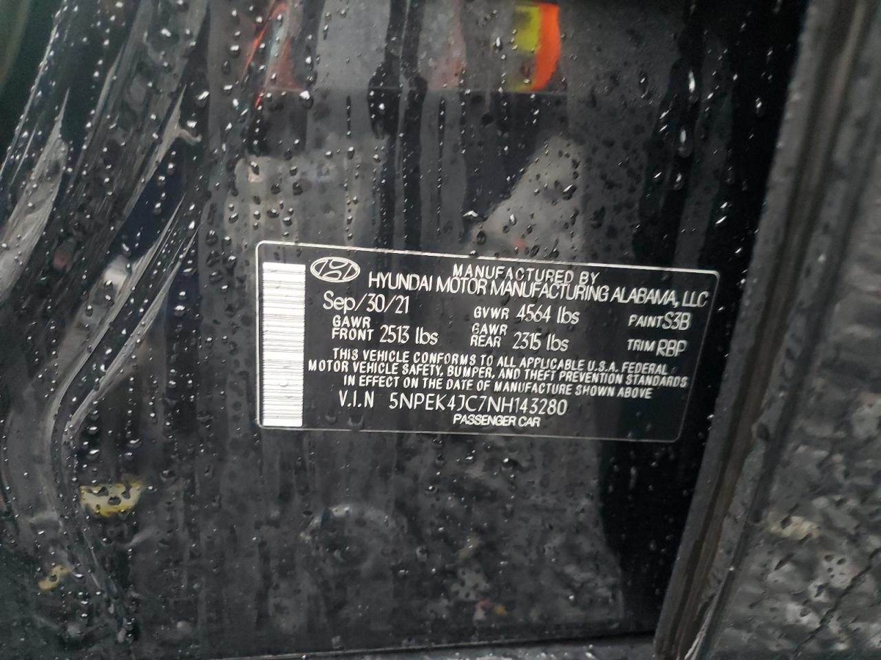 2022 HYUNDAI SONATA N LINE VIN:5NPEK4JC7NH143280