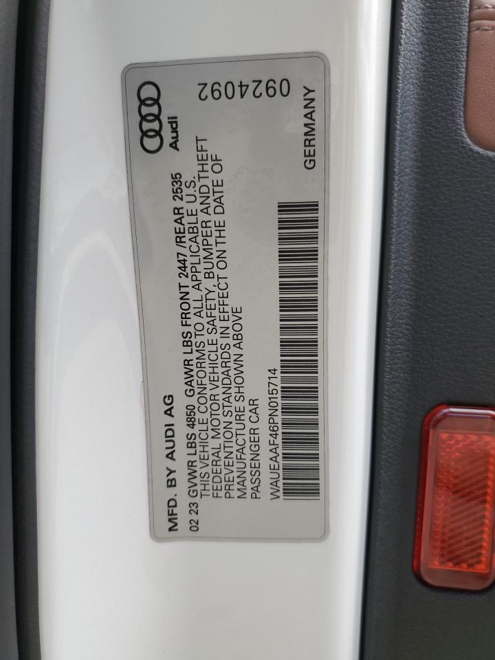 2023 AUDI A4 PREMIUM PLUS 45 VIN:WAUEAAF46PN015714