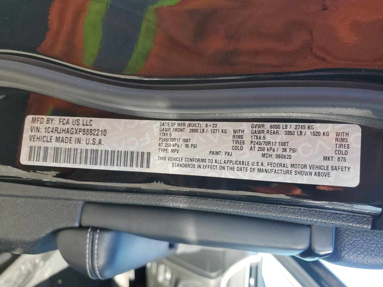 2023 JEEP GRAND CHEROKEE LAREDO VIN:1C4RJHAGXP8882210
