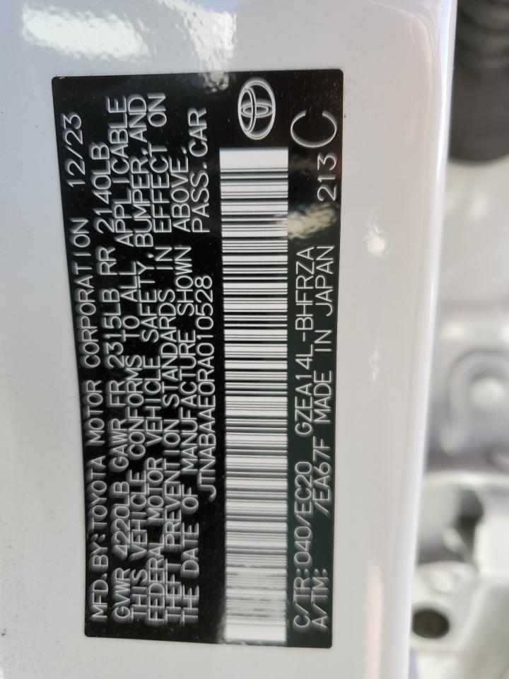 2024 TOYOTA GR COROLLA CORE VIN:3C6UR5GL9RG118570