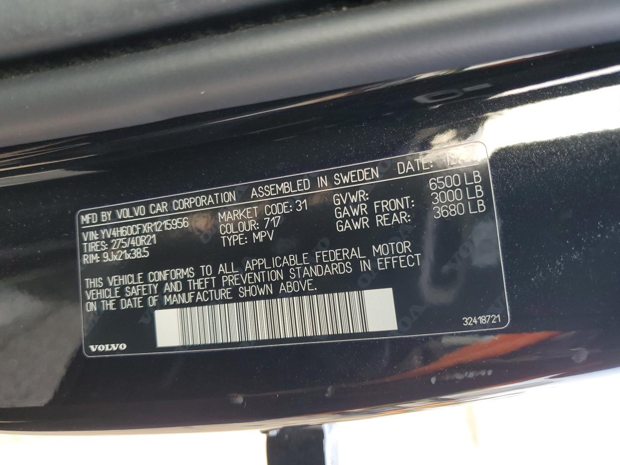 2024 VOLVO XC90 ULTIMATE VIN:YV4H60CFXR1215956