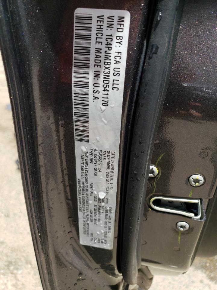 2022 JEEP CHEROKEE TRAILHAWK VIN:1C4PJMBX3ND541170