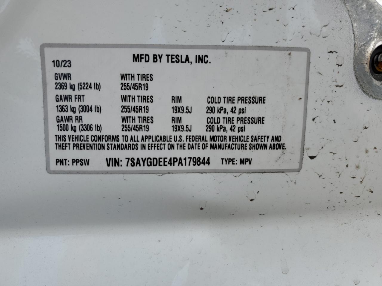 2023 TESLA MODEL Y VIN:7SAYGDEE4PA179844