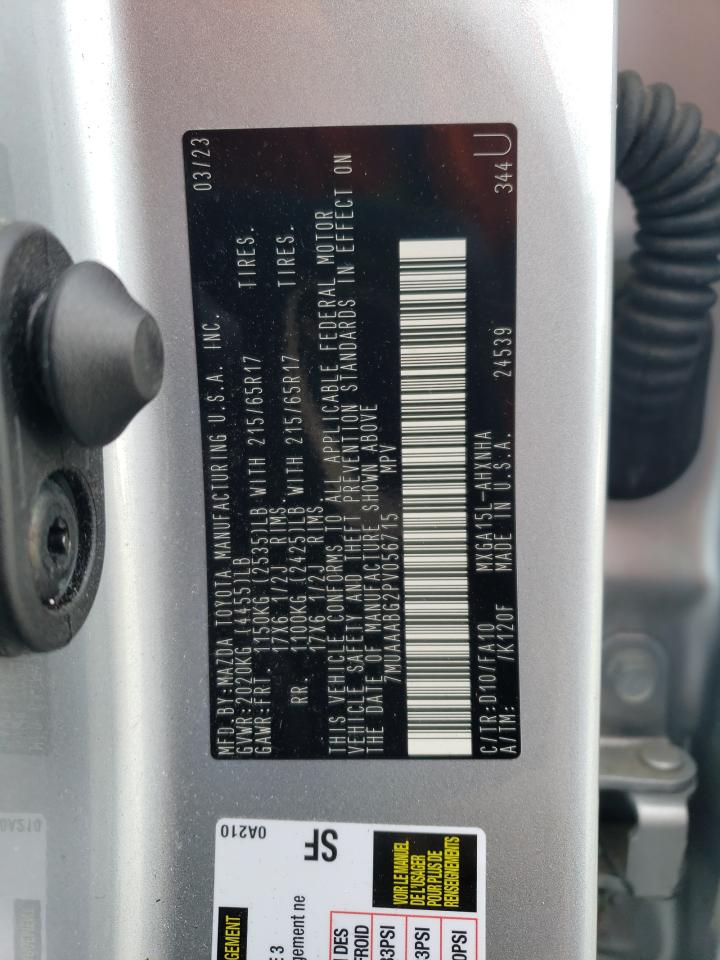 2023 TOYOTA COROLLA CROSS L VIN:7MUAAABG2PV056715