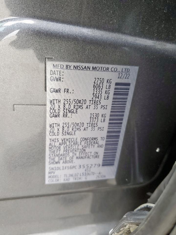 2023 INFINITI QX60 LUXE VIN:5N1DL1FS6PC355279