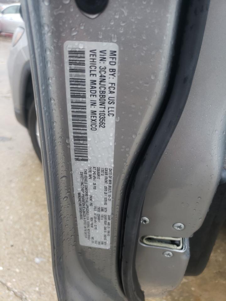 2022 JEEP COMPASS LATITUDE VIN:3C4NJCBB0NT103562