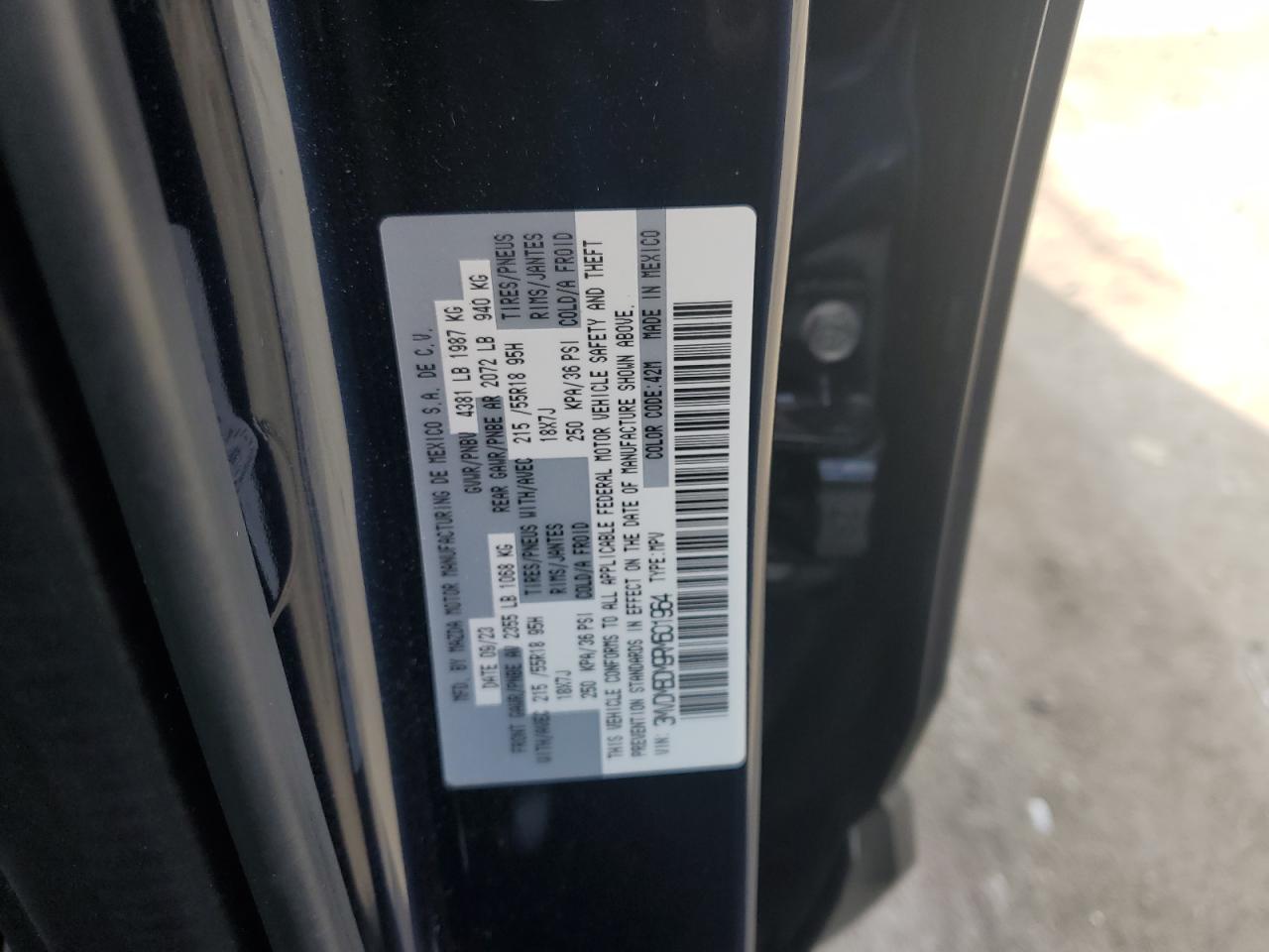 2024 MAZDA CX-30 PREMIUM VIN:3MVDMBDM9RM601964