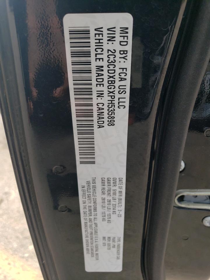 2023 DODGE CHARGER SXT VIN:2C3CDXBGXPH535898