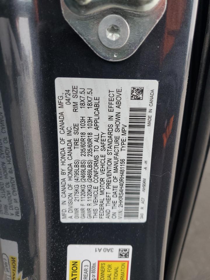2024 HONDA CR-V EX VIN:2HKRS4H40RH481156