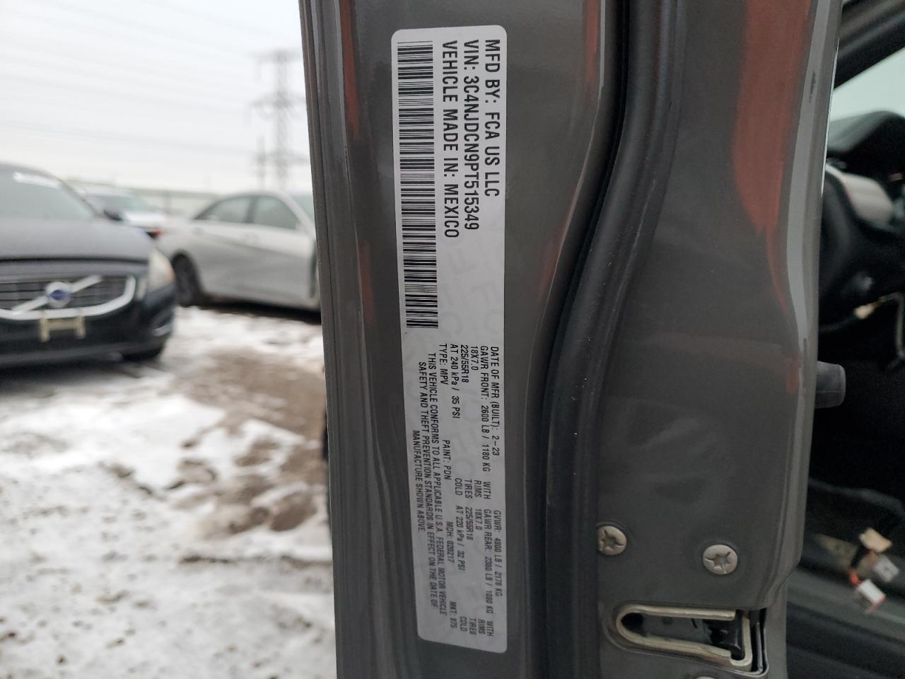 2023 JEEP COMPASS LIMITED VIN:3C4NJDCN9PT515349