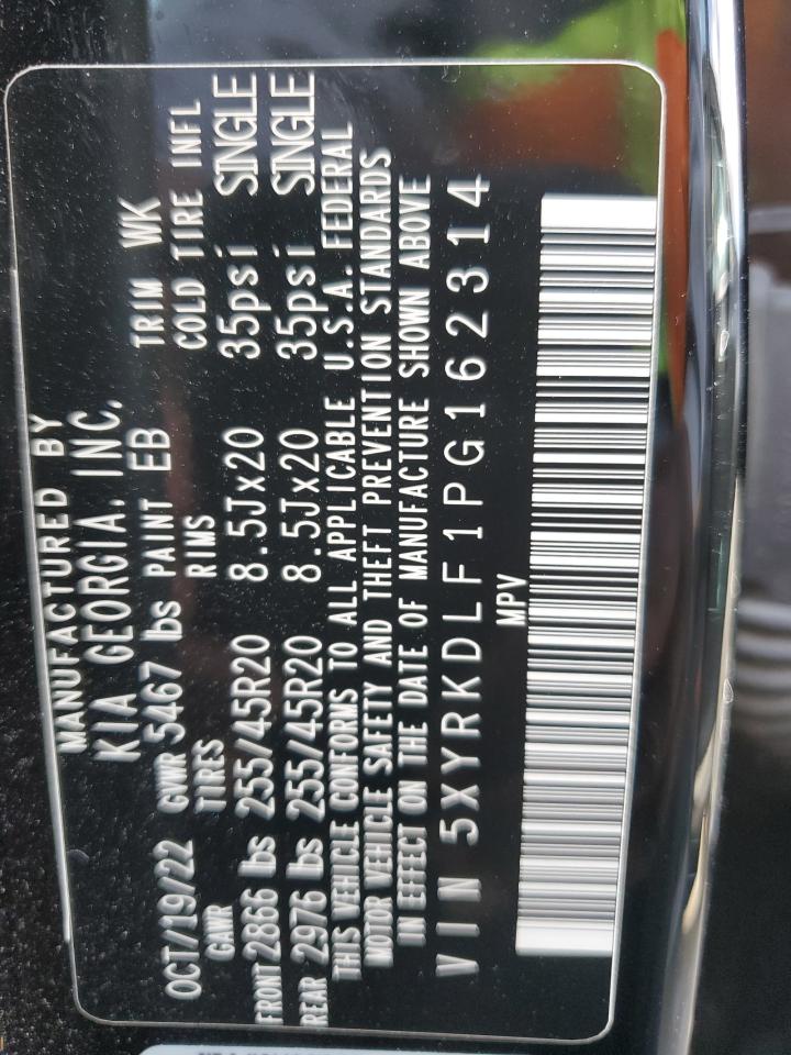 2023 KIA SORENTO SX VIN:5XYRKDLF1PG162314