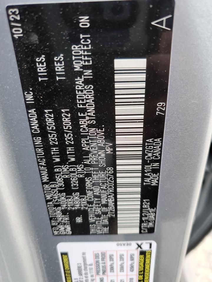 2024 LEXUS RX 350 BASE VIN:2T2BAMBA7RC025768