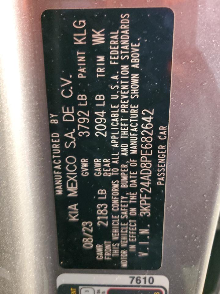 2023 KIA FORTE LX VIN:3KPF24AD8PE682642