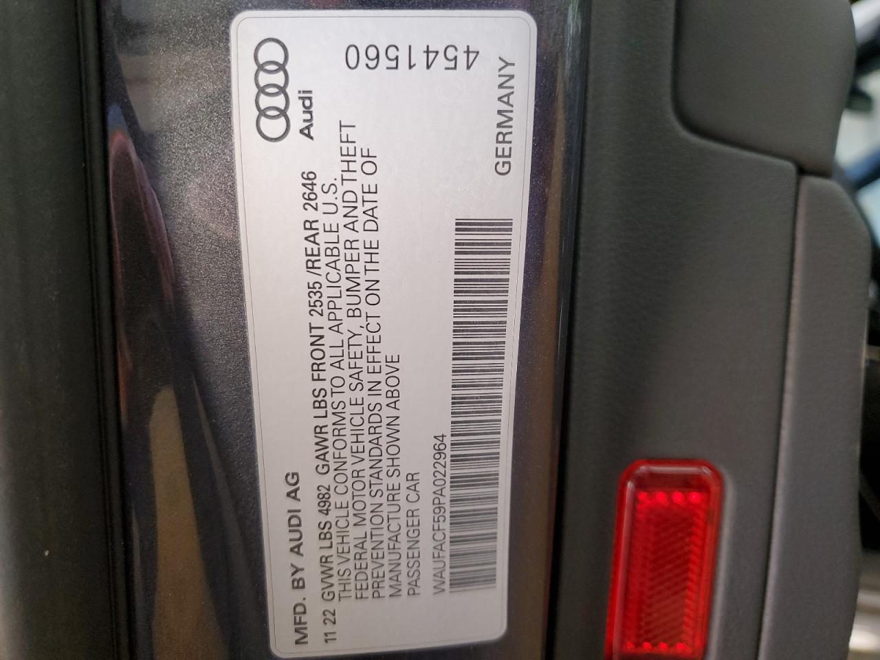 2023 AUDI A5 PREMIUM PLUS 45 VIN:WAUFACF59PA022964