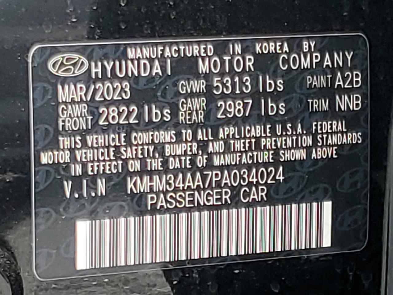 2023 HYUNDAI IONIQ 6 SEL VIN:KMHM34AA7PA034024