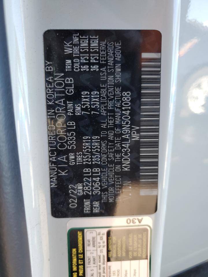 2022 KIA EV6 LIGHT VIN:KNDC34LA9N5041088