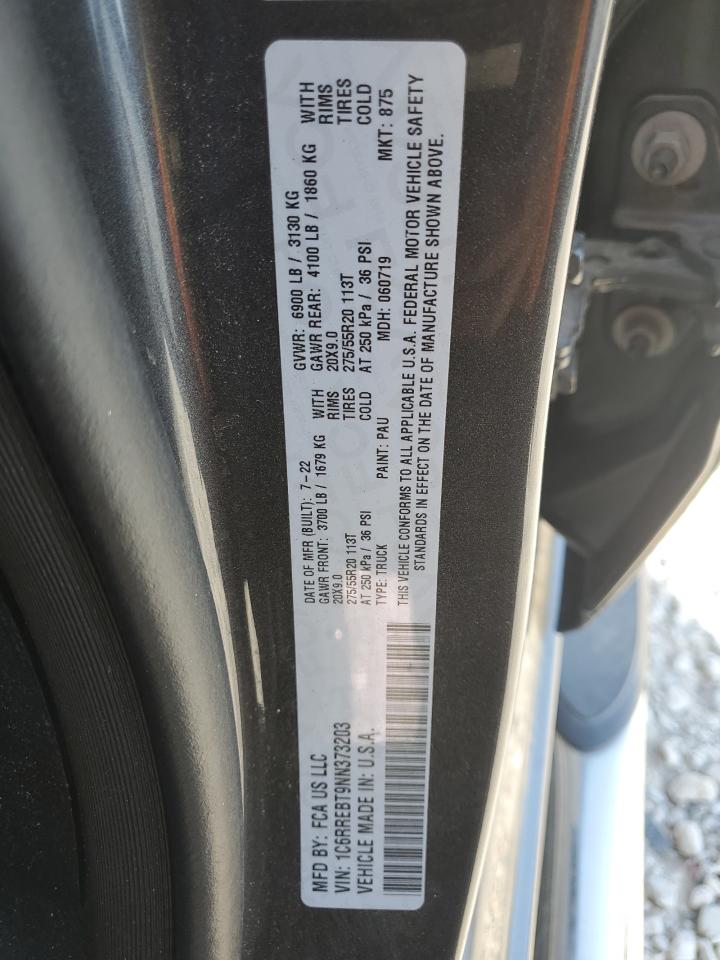 2022 RAM 1500 BIG HORN/LONE STAR VIN:1C6RREBT9NN373203