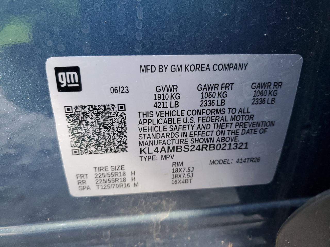 2024 BUICK ENCORE GX PREFERRED VIN:KL4AMBS24RB021321