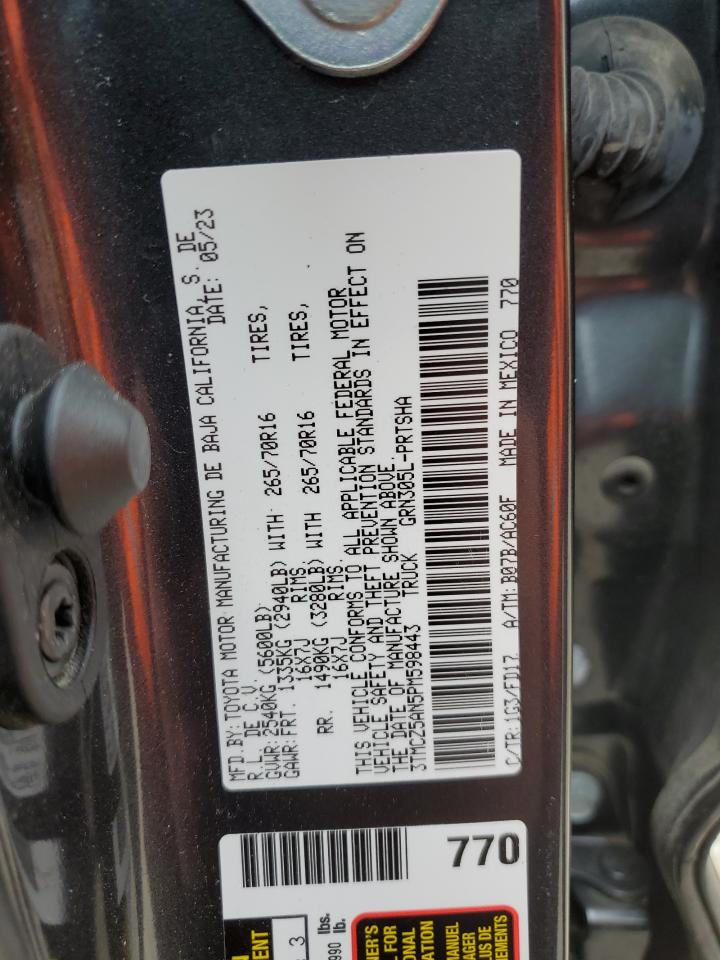 2023 TOYOTA TACOMA DOUBLE CAB VIN:3TMCZ5AN5PM598443