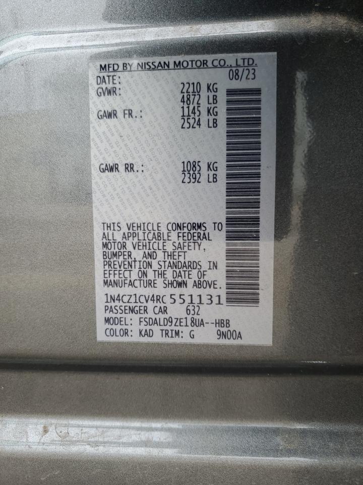 2024 NISSAN LEAF SV PLUS VIN:1N4CZ1CV4RC551131