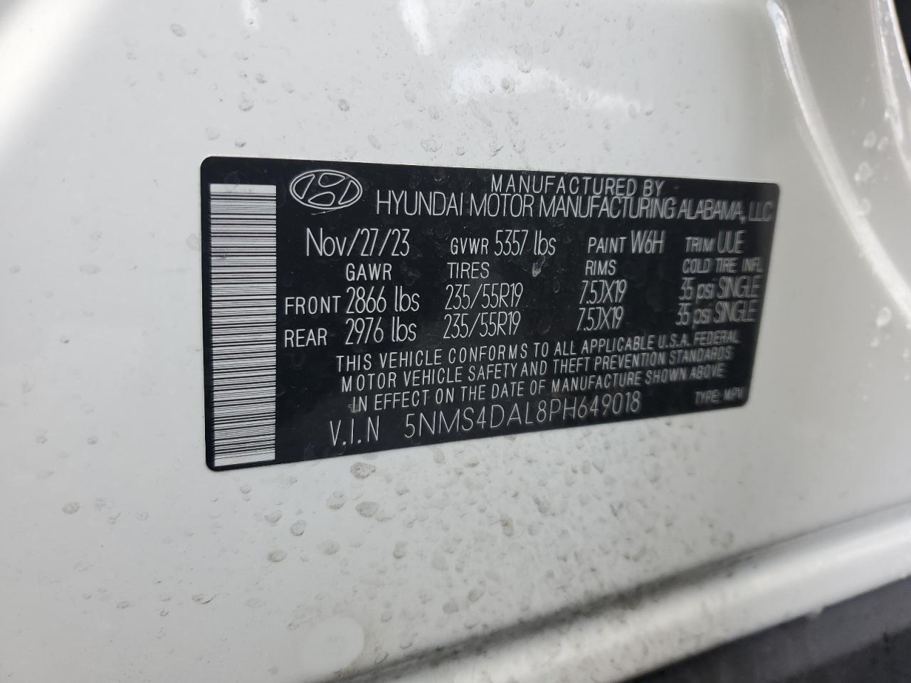2023 HYUNDAI SANTA FE LIMITED VIN:5NMS4DAL8PH649018
