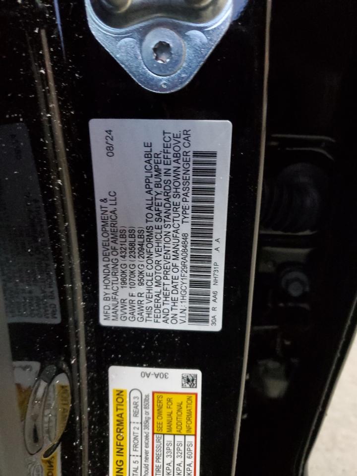 2024 HONDA ACCORD LX VIN:1HGCY1F29RA084848