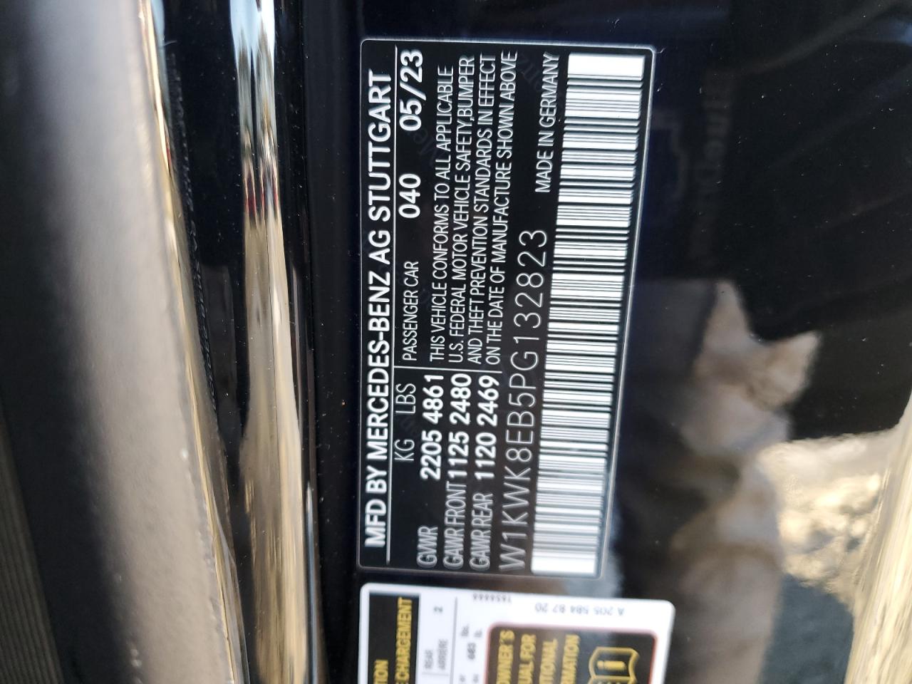 2023 MERCEDES-BENZ C 300 4MATIC VIN:W1KWK8EB5PG132823