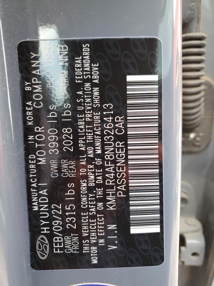 2022 HYUNDAI ELANTRA N LINE VIN:KMHLR4AF8NU326413