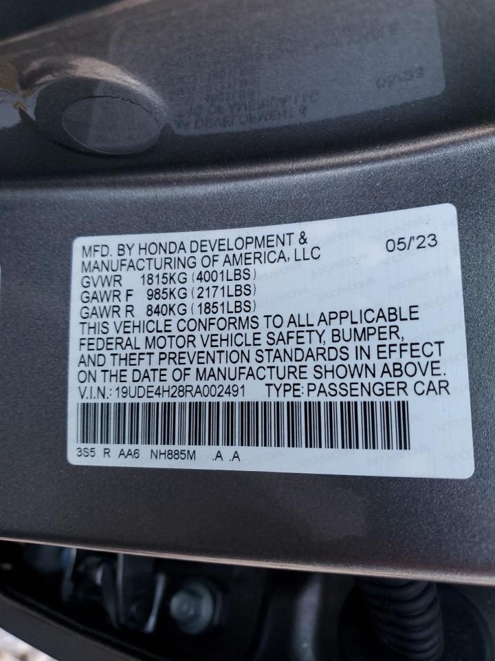 2024 ACURA INTEGRA VIN:19UDE4H28RA002491