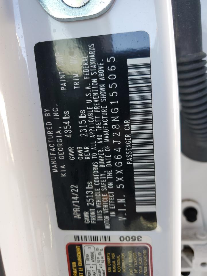 2022 KIA K5 GT LINE VIN:5XXG64J28NG155065