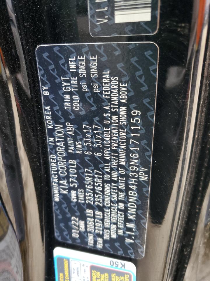 2022 KIA CARNIVAL LX VIN:KNDNB4H39N6171159