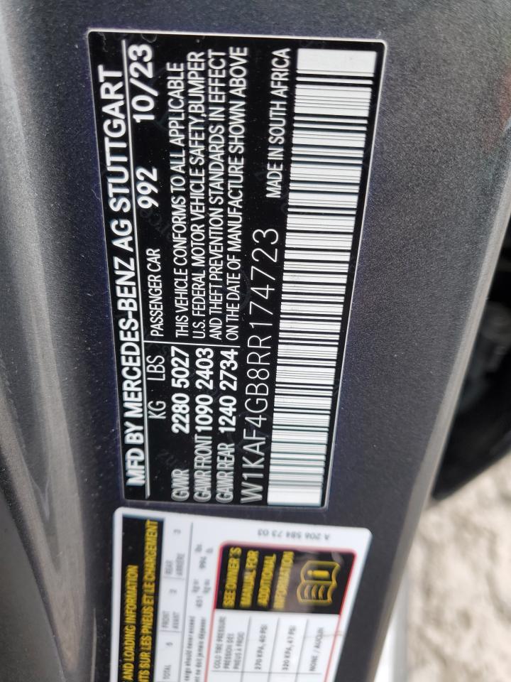 2024 MERCEDES-BENZ C 300 VIN:W1KAF4GB8RR174723