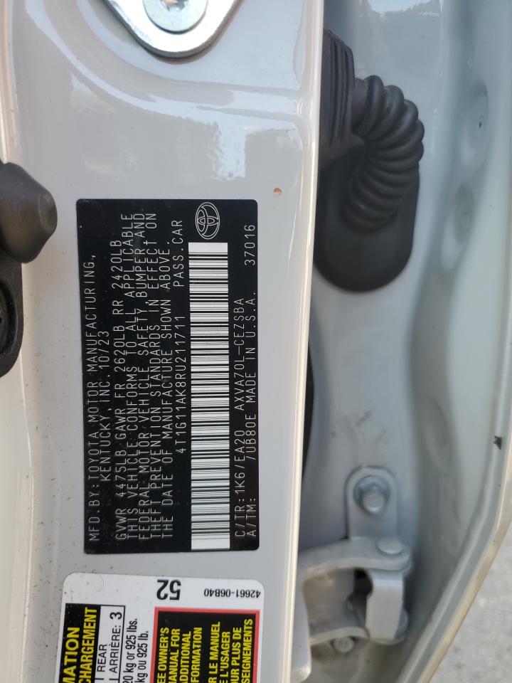 2024 TOYOTA CAMRY SE NIGHT SHADE VIN:4T1G11AK8RU211711