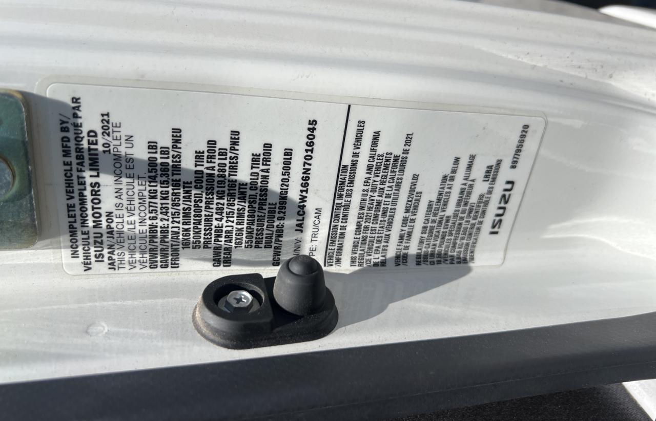 2022 ISUZU NPR HD VIN:JALC4W166N7016045