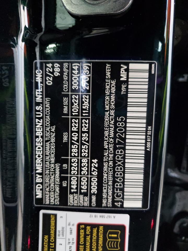 2024 MERCEDES-BENZ GLE AMG 53 4MATIC VIN:4JGFB6BBXRB172085