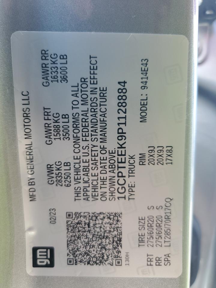 2023 CHEVROLET COLORADO TRAIL BOSS VIN:1GCPTEEK9P1128884