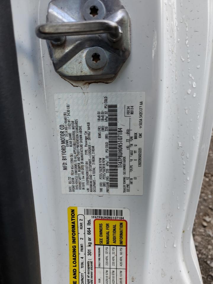 2022 FORD MUSTANG VIN:1FATP8UH0N5107184