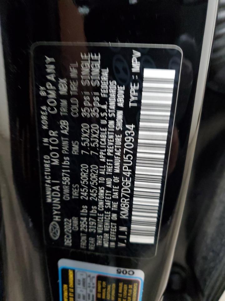 2023 HYUNDAI PALISADE CALLIGRAPHY VIN:KM8R7DGE4PU570934