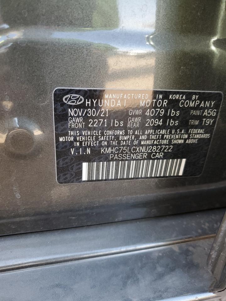 2022 HYUNDAI IONIQ SE VIN:KMHC75LCXNU282722