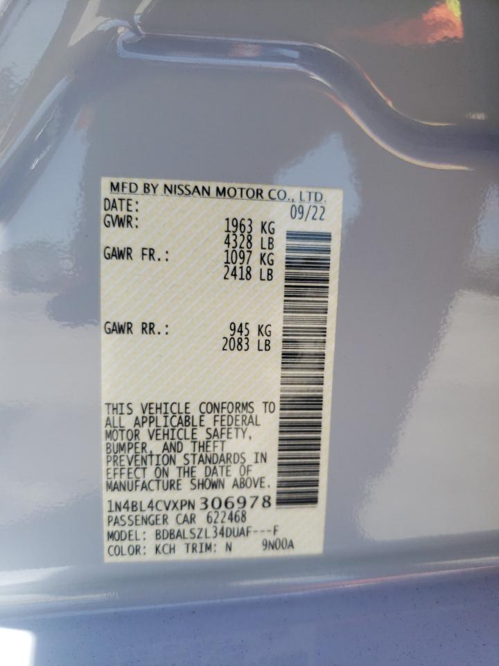 2023 NISSAN ALTIMA SR VIN:1N4BL4CVXPN306978