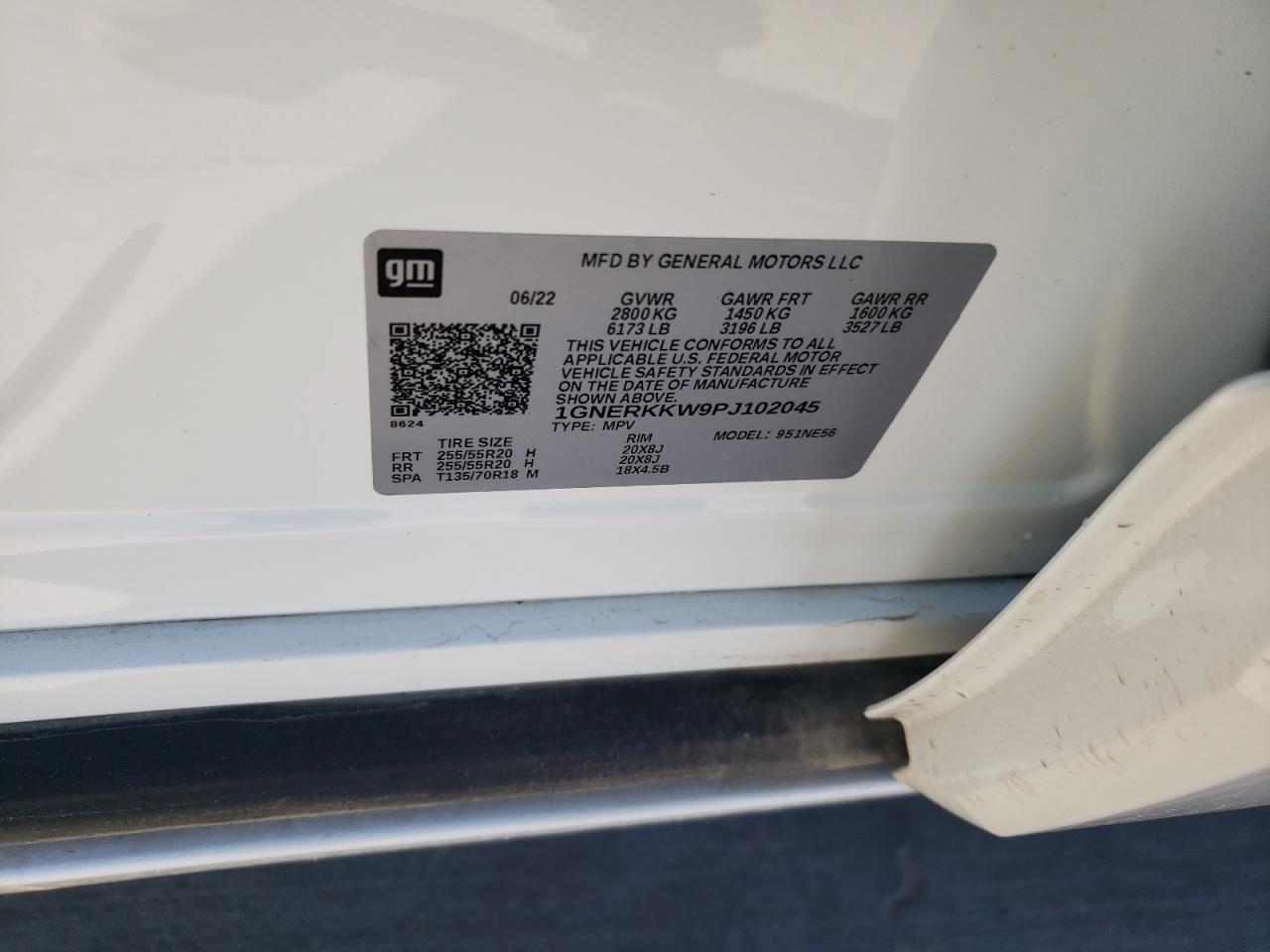 2023 CHEVROLET TRAVERSE PREMIER VIN:1GNERKKW9PJ102045