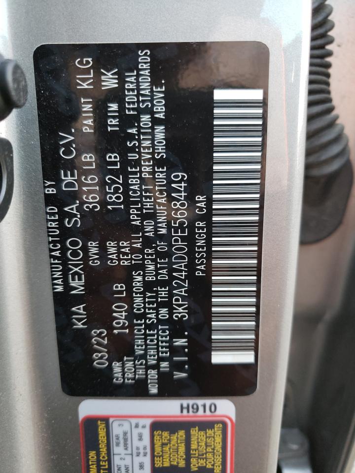 2023 KIA RIO LX VIN:3KPA24AD0PE568449