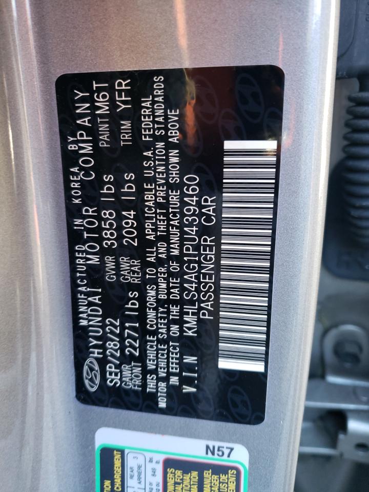 2023 HYUNDAI ELANTRA SEL VIN:KMHLS4AG1PU439460