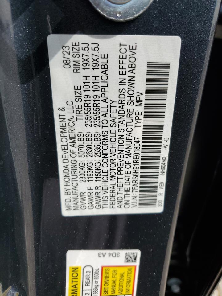 2024 HONDA CR-V SPORT TOURING VIN:7FARS6H91RE018047