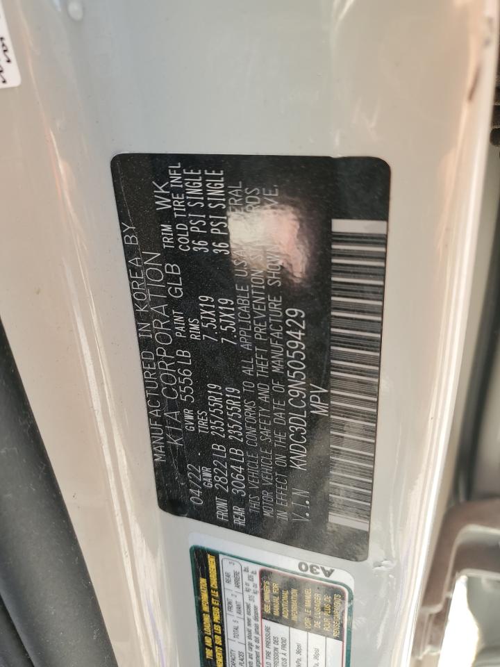 2022 KIA EV6 LIGHT VIN:KNDC3DLC9N5059429