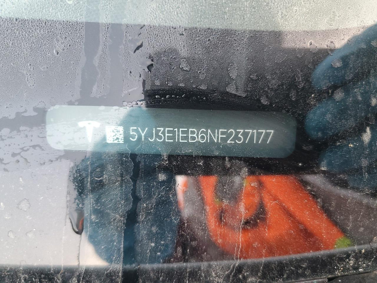 2022 TESLA MODEL 3 VIN:5YJ3E1EB6NF237177